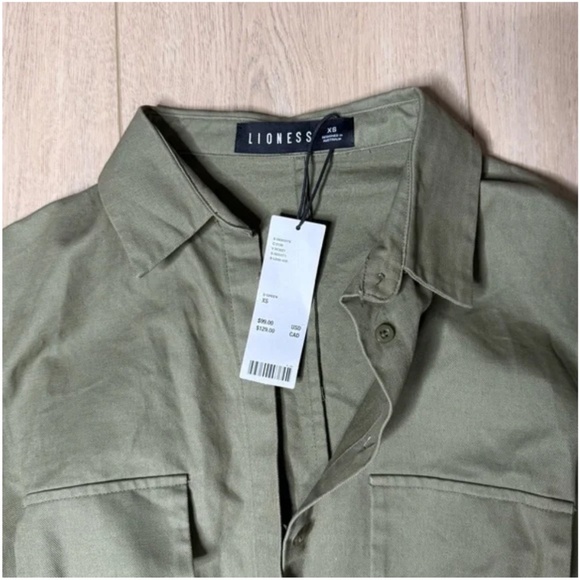 Lioness NWT Cover Girl Army Green Long Sleeve Mini Dress Size XS - Picture 7 of 8